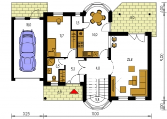Floor plan of ground floor - MILENIUM 227